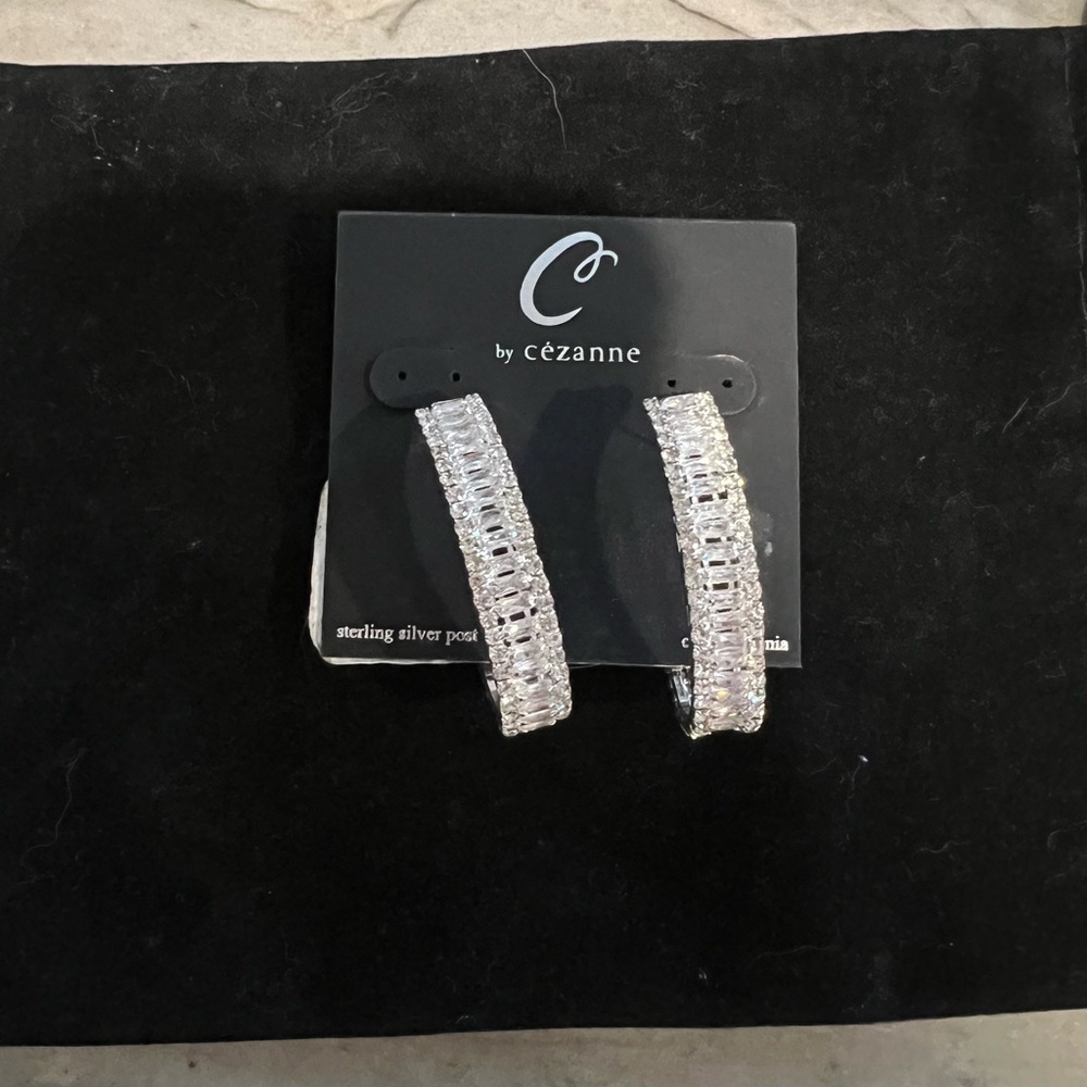 Cezanne Shimmering Silver Earrings